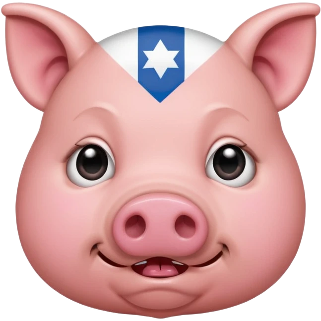 israeli pig with israel flags everywhere crying emoji