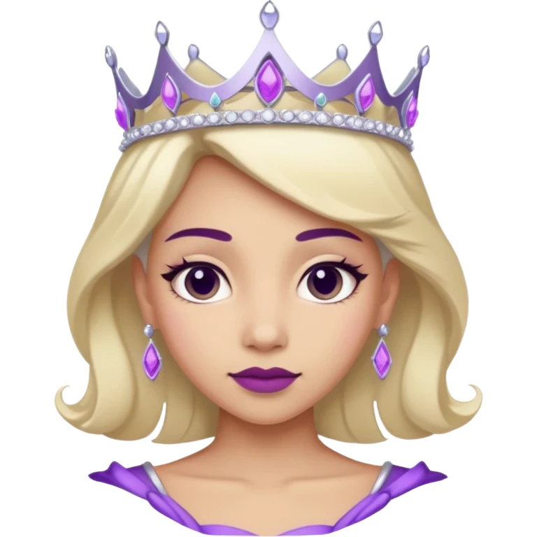 Purple shadow rose with silver tiara emoji