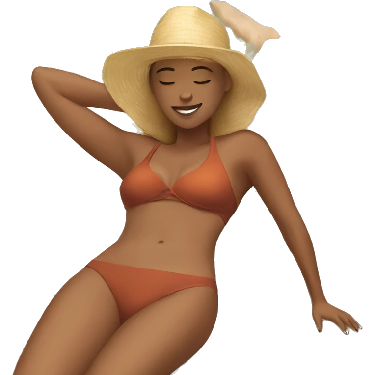 Woman sunbathing  emoji