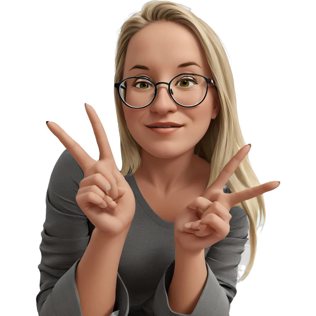 blonde girl with glasses indoors emoji
