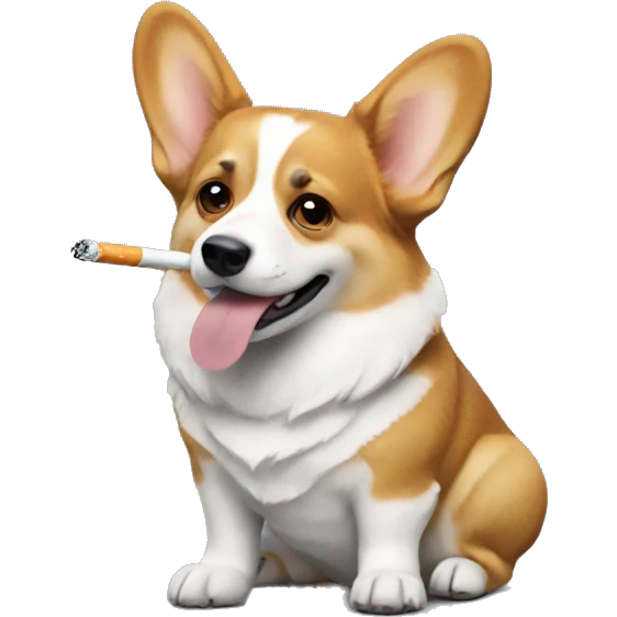 corgi with cigarette  emoji