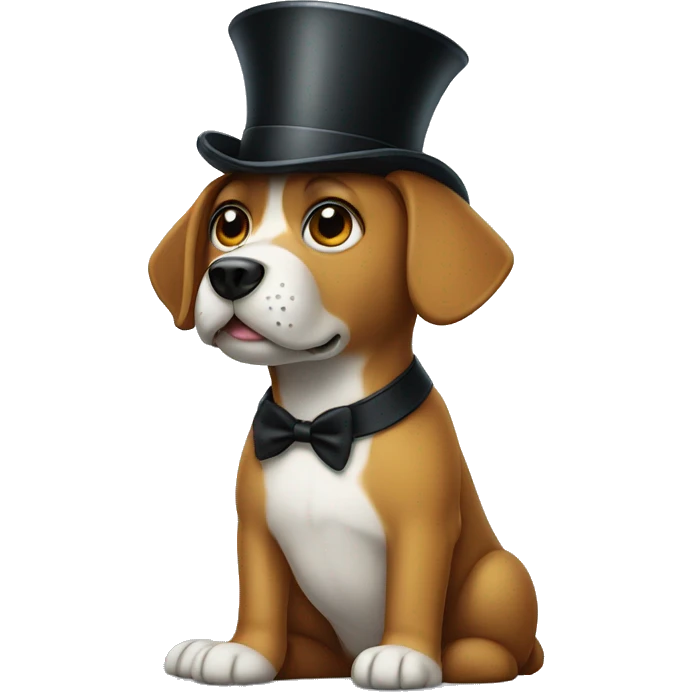 Dog wearing a Tophat  emoji