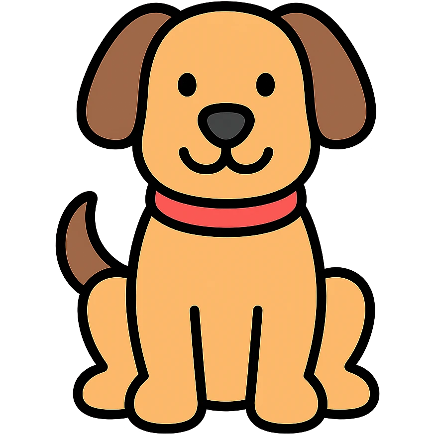 köpek, renkli dış hatlı ikon tarzı emoji