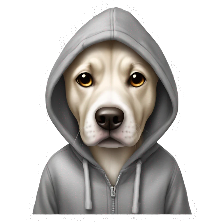 Dog wearing a hoodie ￼ emoji