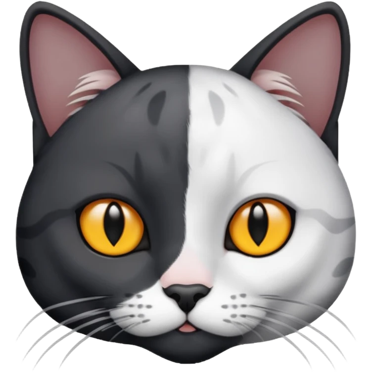 one all black cat one all gray cat one white cat with gray spots emoji