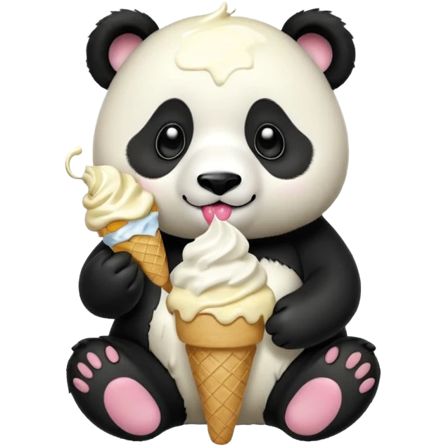 Panda eating ice cream emoji