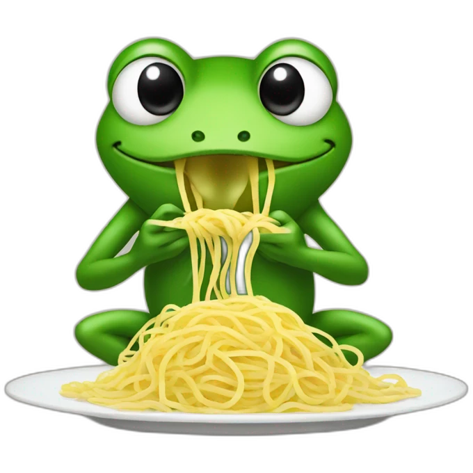 frog eating spaghetti emoji