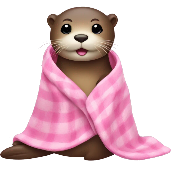 Otter with a pink blankey emoji