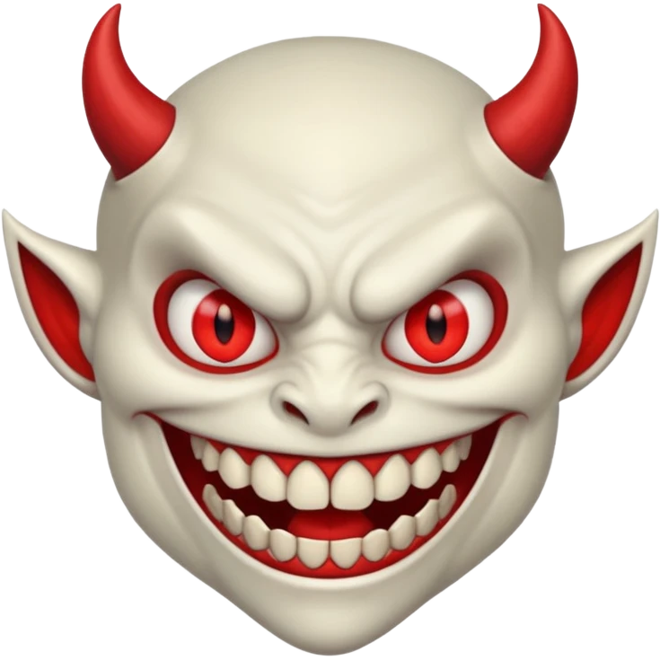 Big teeth smiling demon emoji