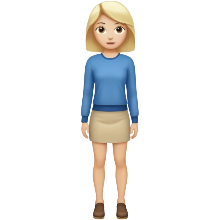 woman with blond hair standing showing full body emoji