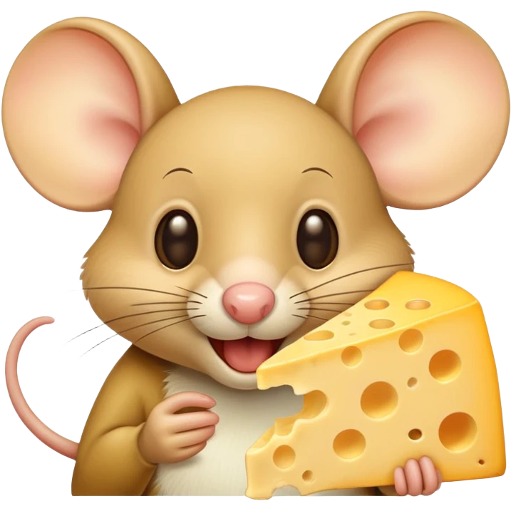 Jerry mouse from Tom and Jerry eating cheese emoji