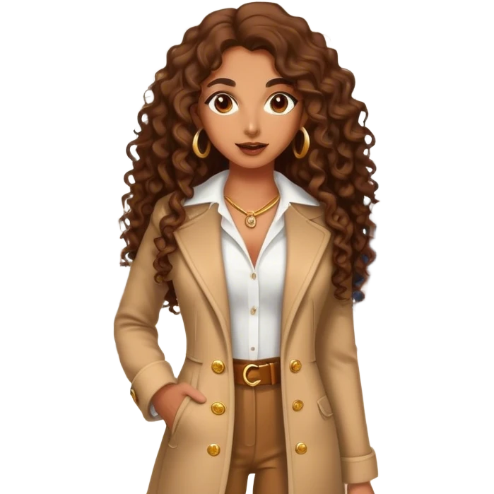 Rich brown girl with brown long curly hair expensive retail shopping  emoji