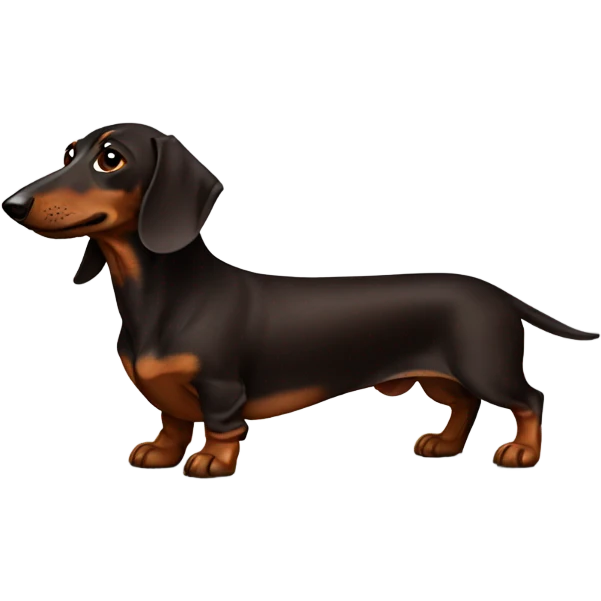 Dark brown dachshund  emoji
