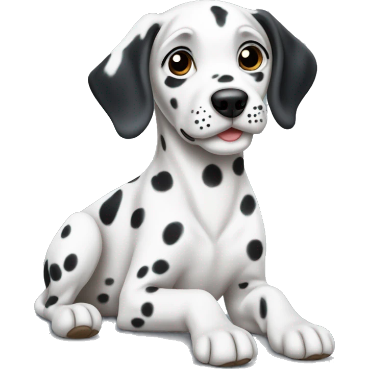 Dalmatian puppy laying emoji