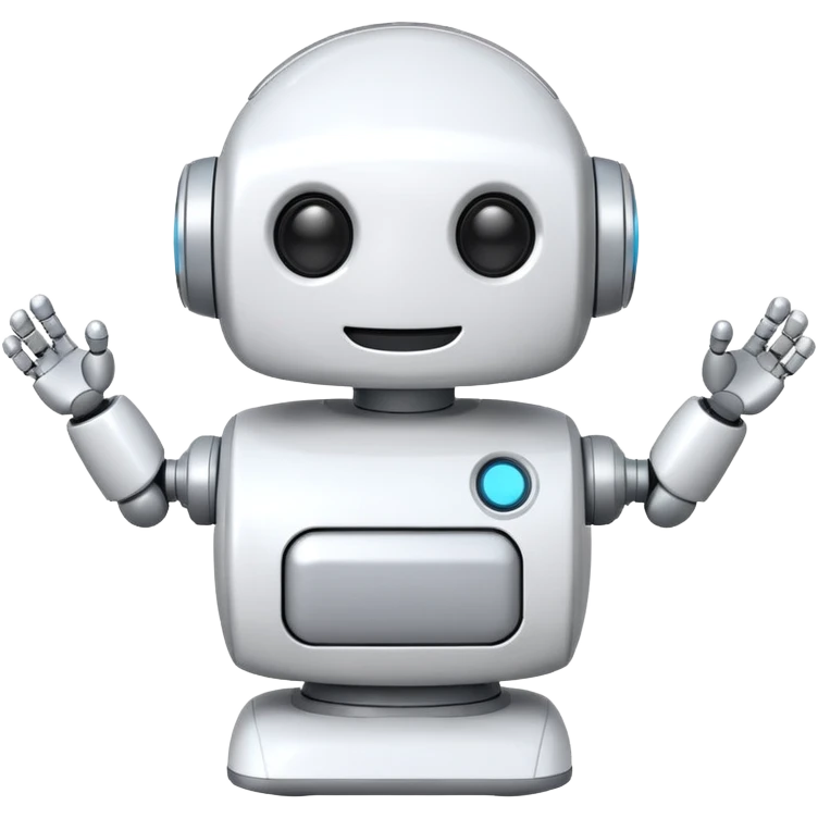 robot cartoon simple kid toy white innocent funny gudget chatGPT round adorable musical emoji