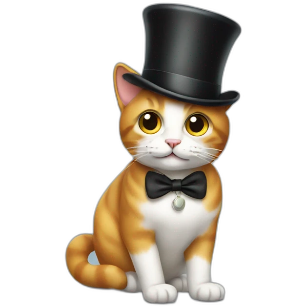 Cat with a top hat emoji