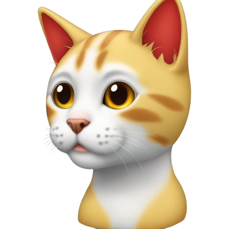 Gato color amarillo azul y rojo gato sentado, mascota gato, banera de colombia  emoji