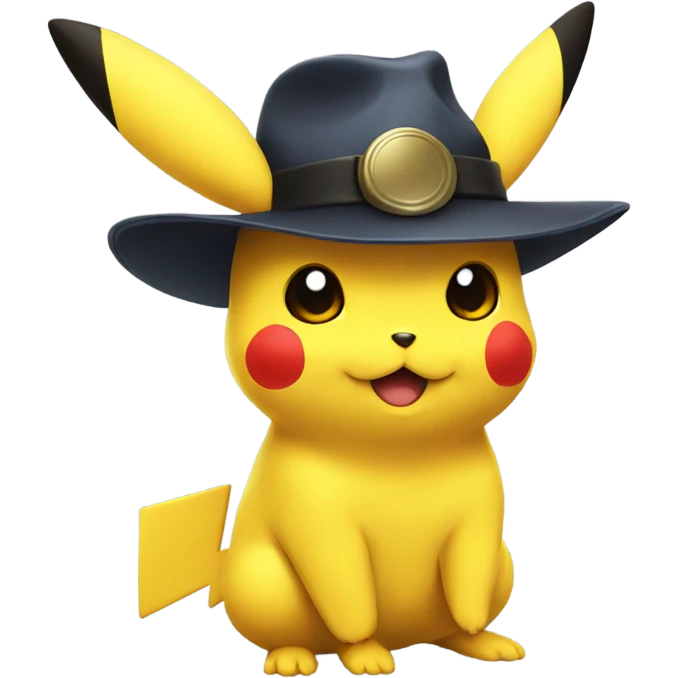 pikachu with detective hat emoji
