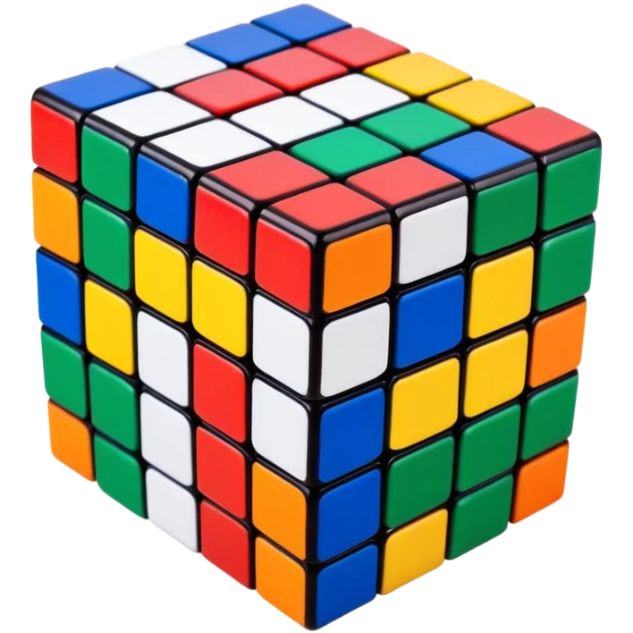 Colorful Rubik's cube puzzle toy with different colored squares on each face emoji