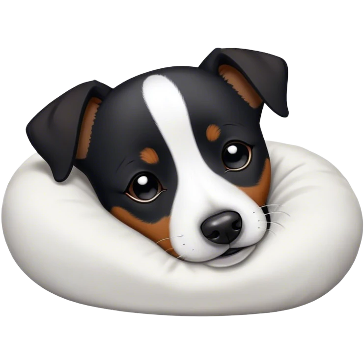 Sleeping black jack russell emoji
