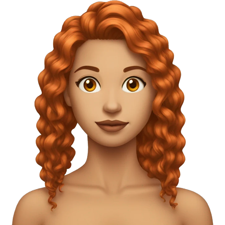 ruiva cabelo liso médio emoji