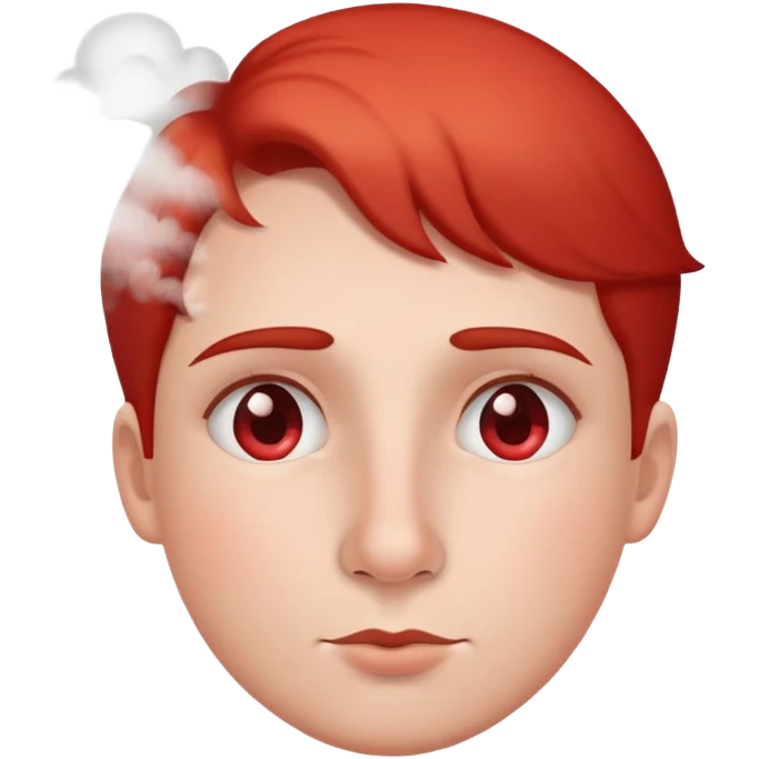 face with steam coming from nose and red cheeks emoji