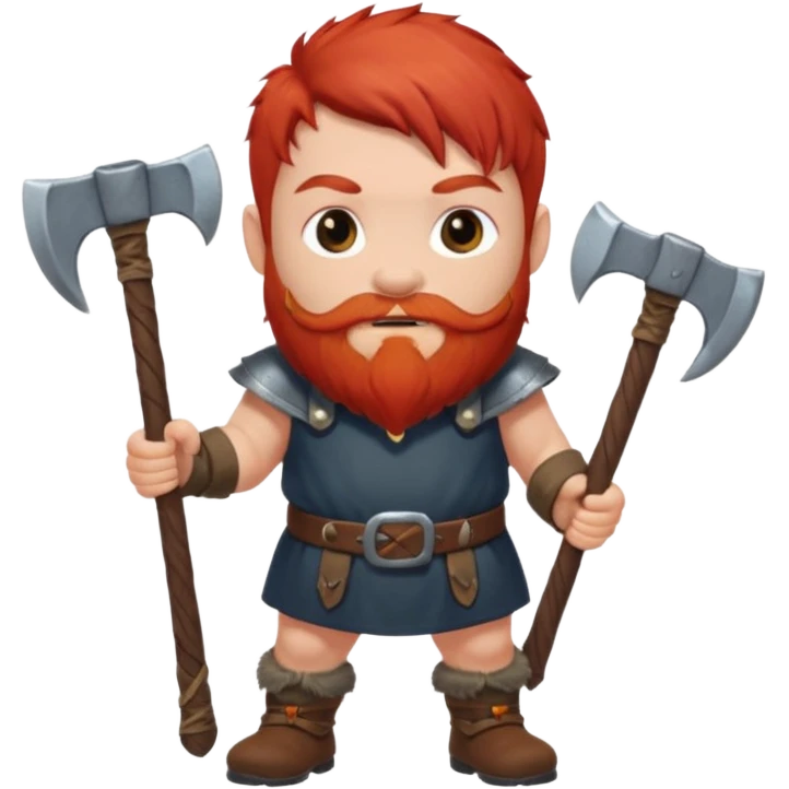 Ein zwerg mit roten Haaren und axt emoji