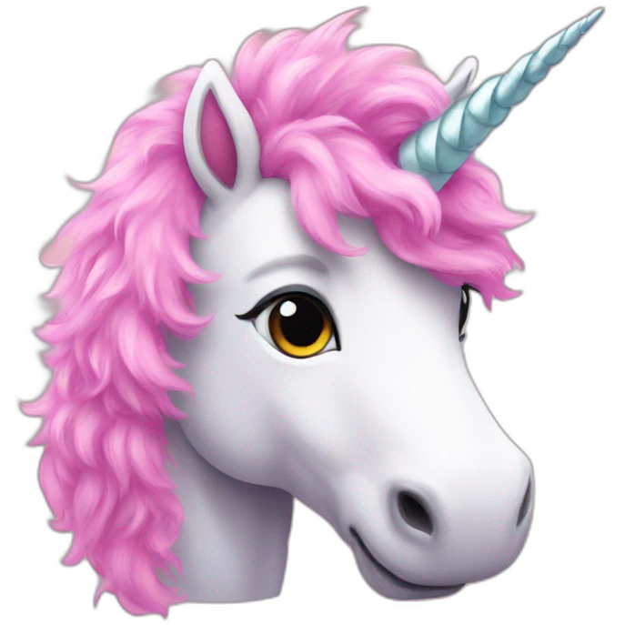 Pink fluffy unicorn emoji