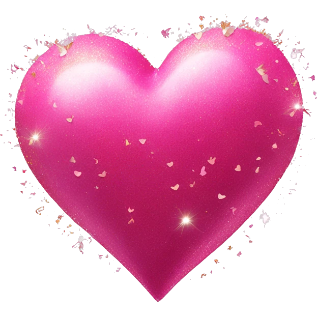 Exploding heart with sparkles and glitter and pink butterflies  emoji