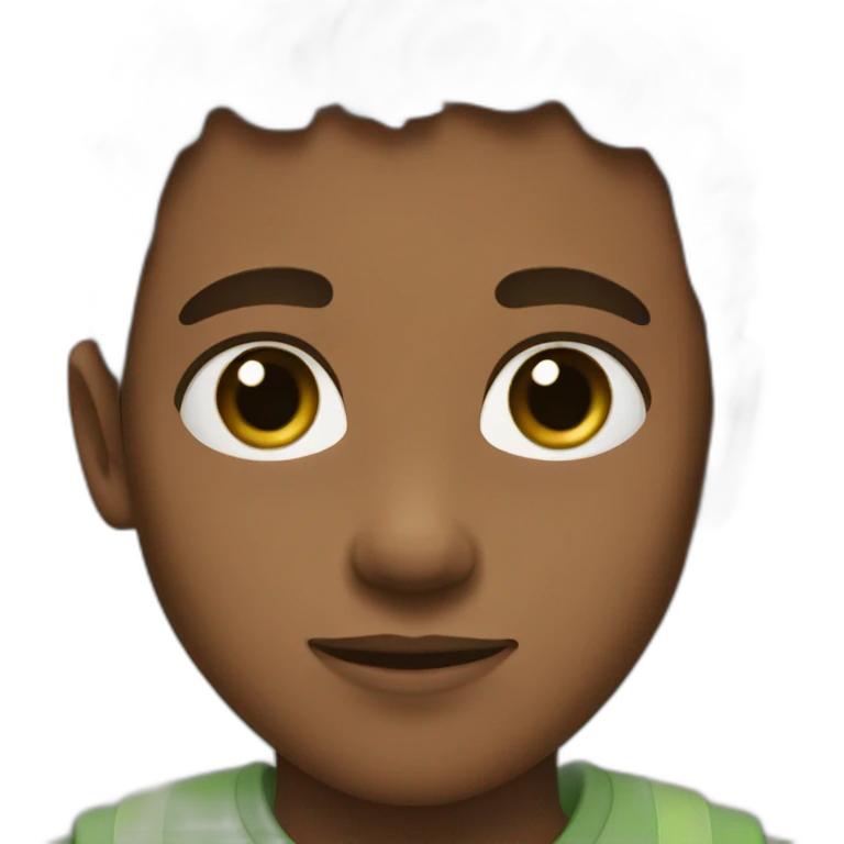 boy with brown skin color and green eyes and brown hair emoji