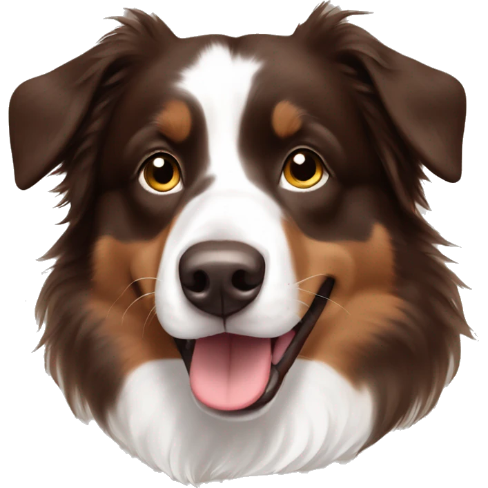 Chocolate brown & white Australian shepherd  emoji
