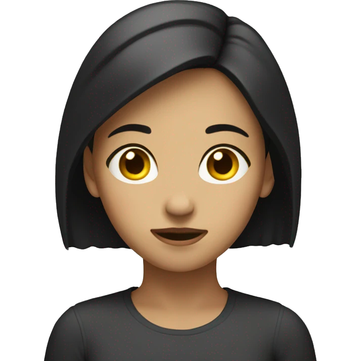 The thinking girl emoji with dark hair saying be safe emoji