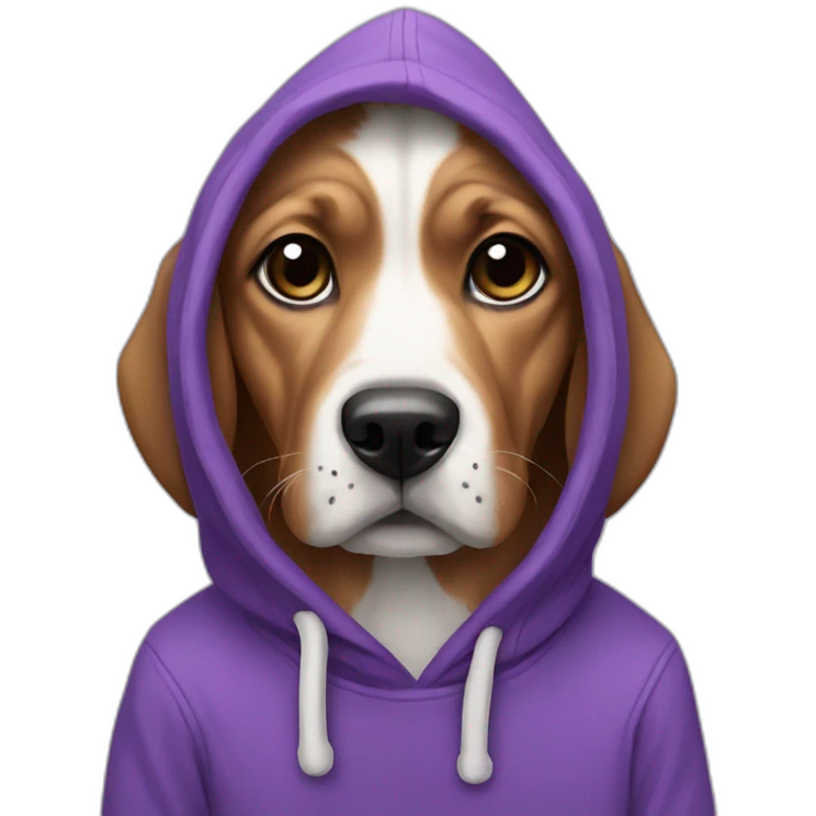 dog with purple hoodie emoji