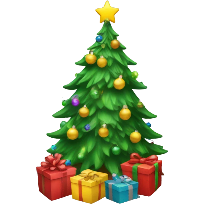 Christmas tree with presents emoji