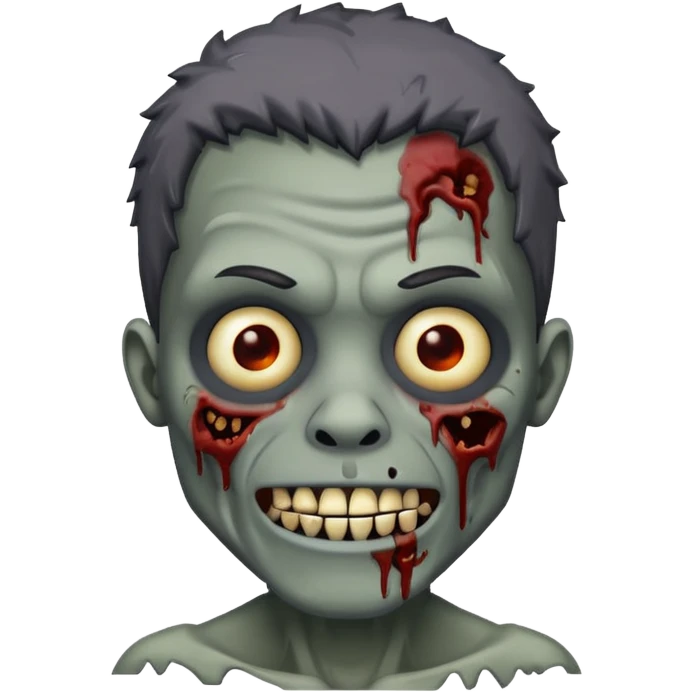 make a black man zombie with a sarcastic smile  emoji
