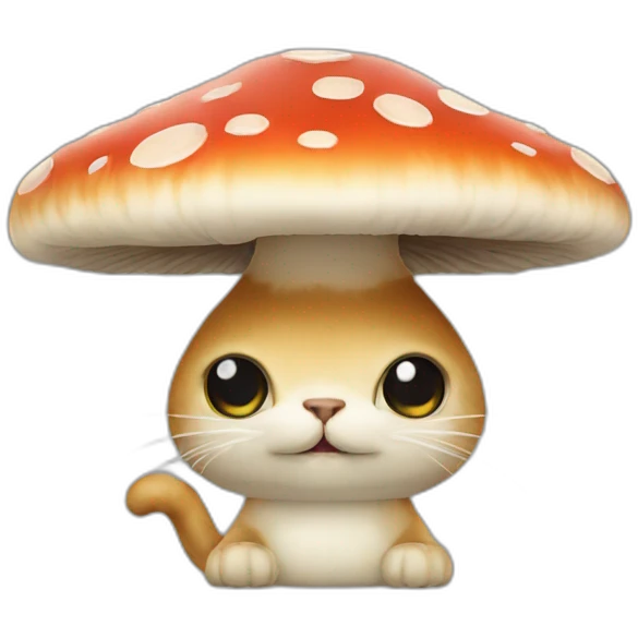 cat mushroom with eyes  emoji