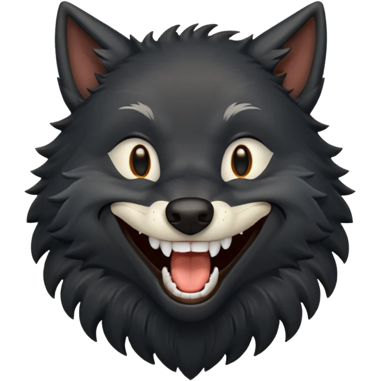 a black wolf laughing really hard emoji