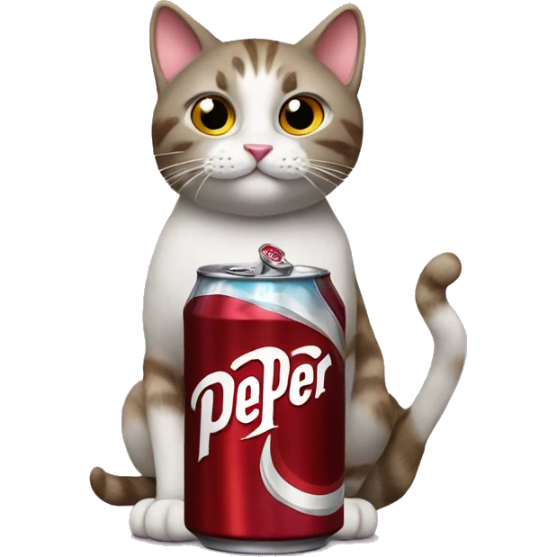 Cat drinking Dr Pepper  emoji