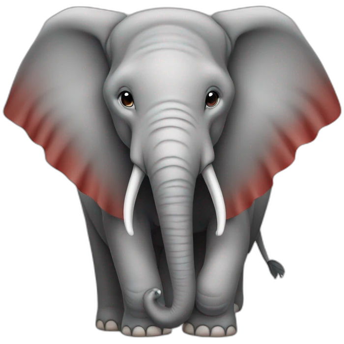 Éléphant rouge emoji