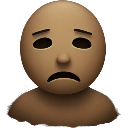 sad face covered with dirt emoji
