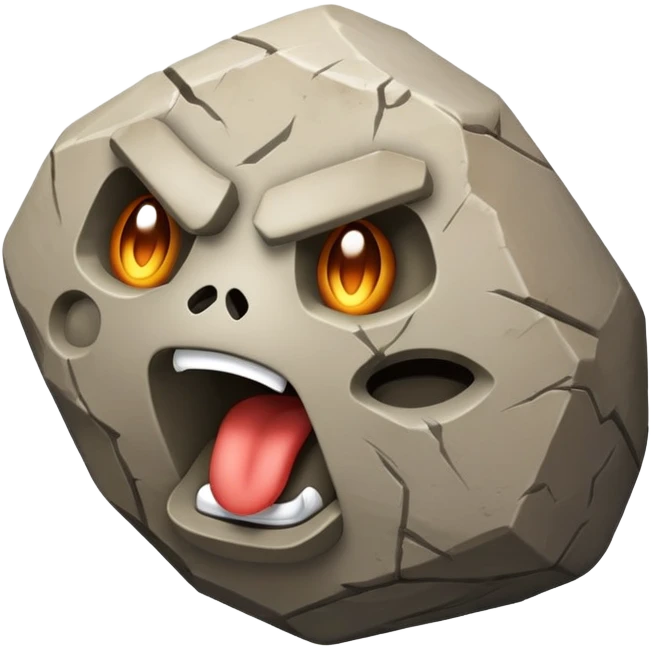 Can you make an emoji that says the Regirock character shouting GNMIC? emoji
