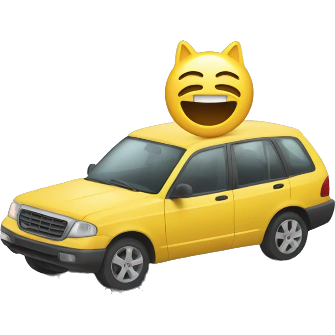 Chat sur une voiture  emoji