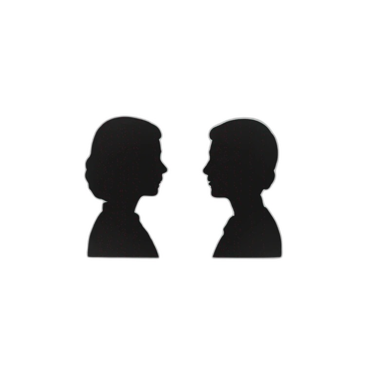 two people in silhouettes talking to each other emoji