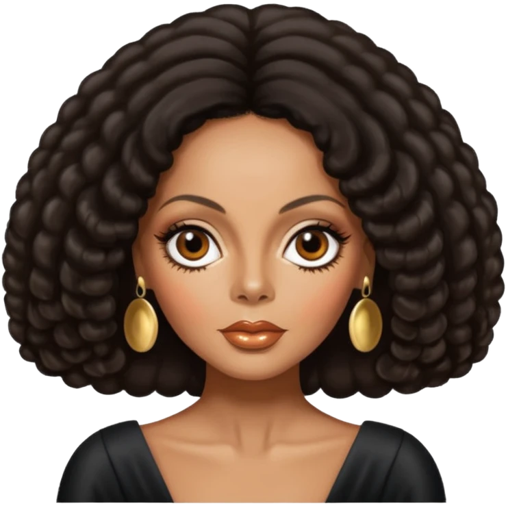 Diana Ross with dark brown hair emoji