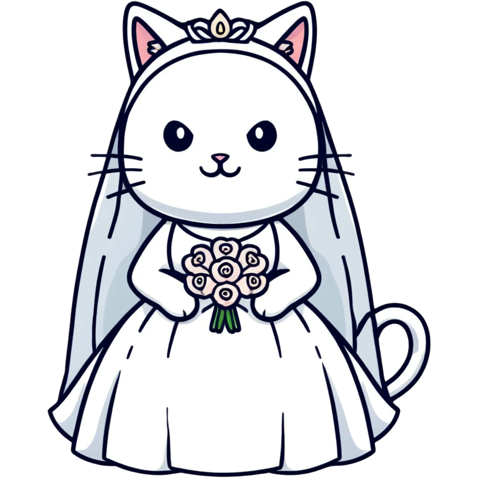 cat bride emoji