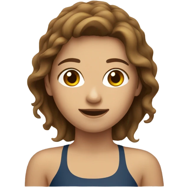 brown-haired girl swimming emoji
