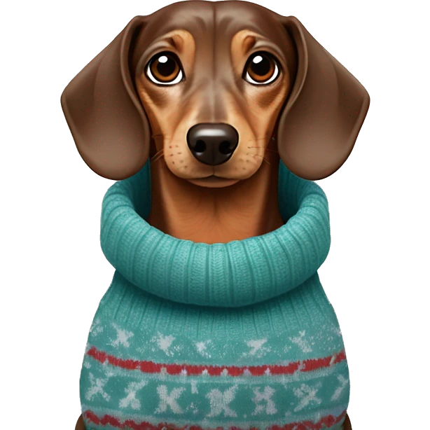 ￼￼ dachshund in sweater emoji
