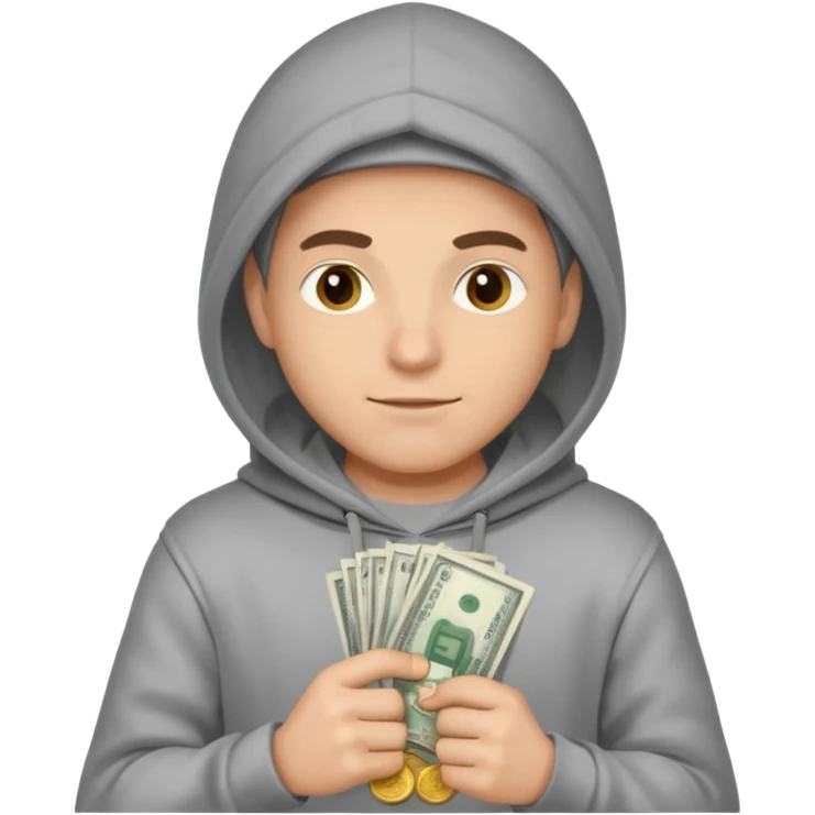 Knight hoodied holding money emoji