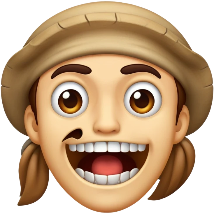 emoji that’s like scared like shiver me timbers and it’s like clenching its teeth but it’s being sarcastic. It’s not actually scared but it’s just pretending because the person that I’m texting looks silly. ￼ emoji