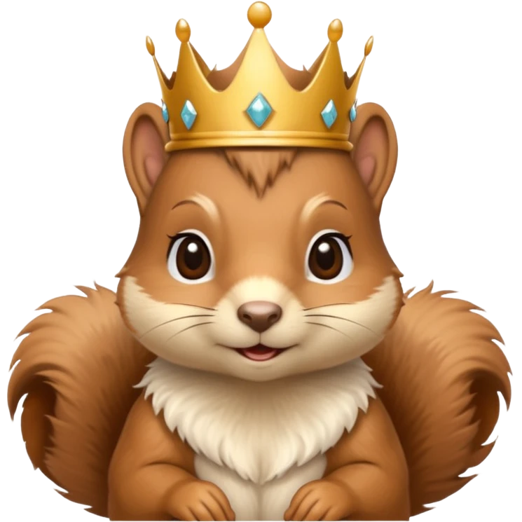 Female Cute squirrel with a crown emoji